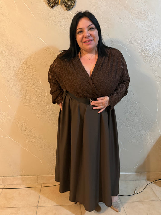 vestito lungo con cintura