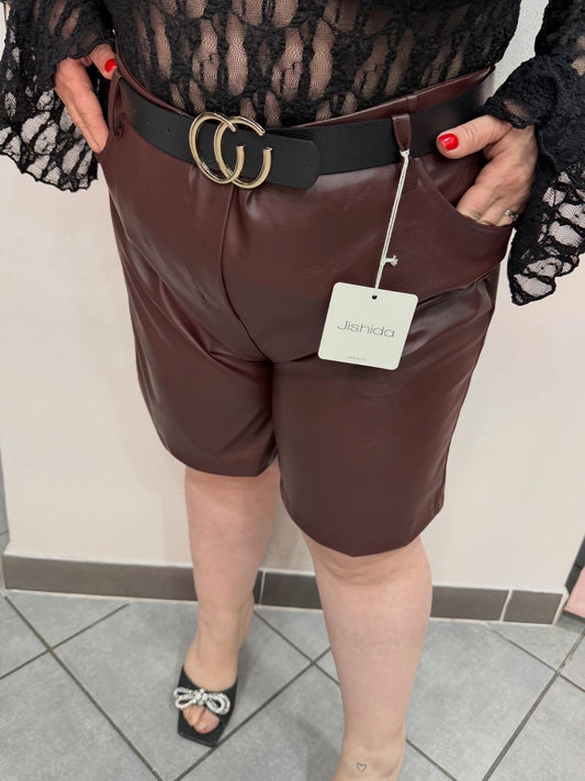 pantaloncino ecopelle curvy