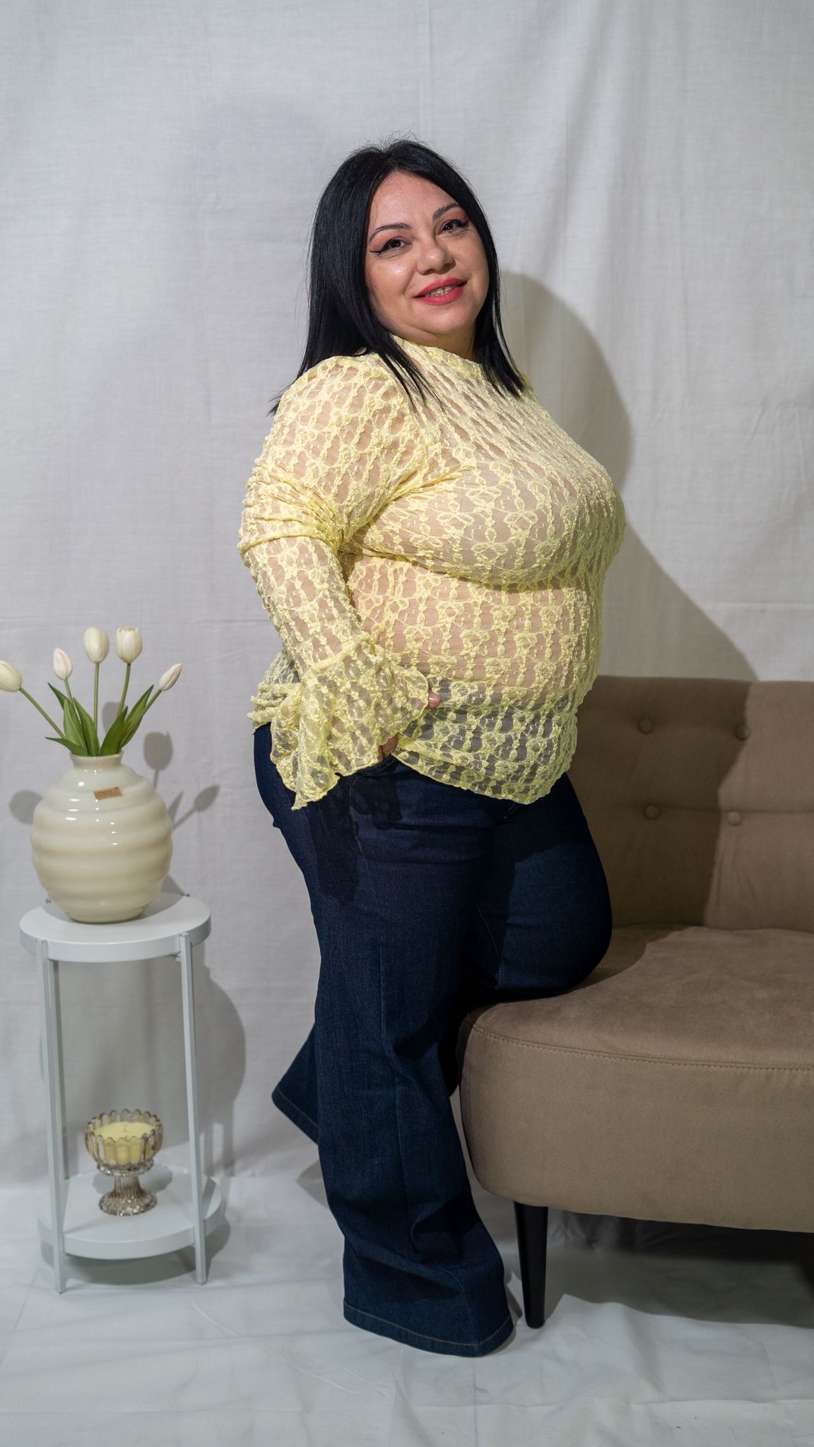 Maglia Curvy Forata con manica a campana