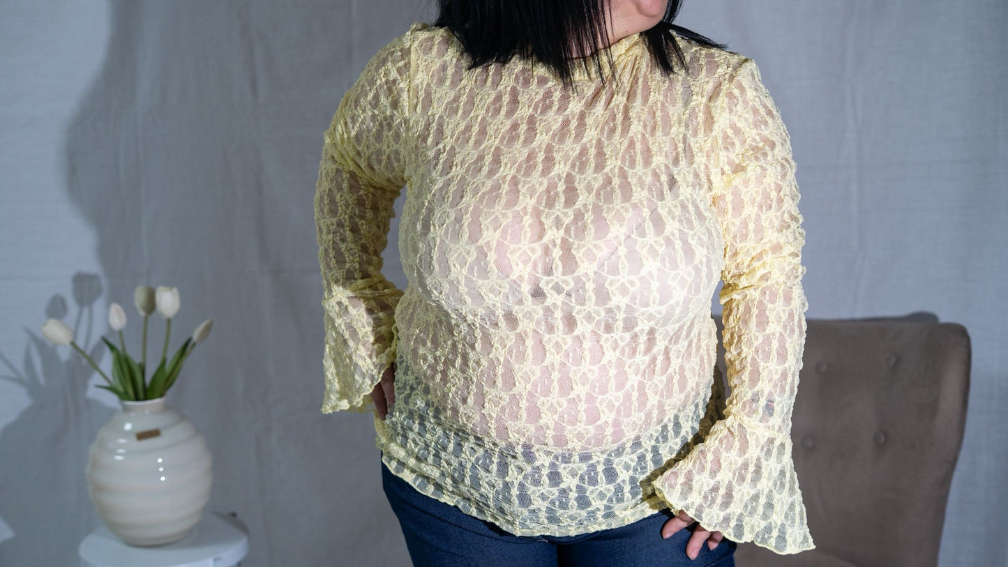 Maglia Curvy Forata con manica a campana