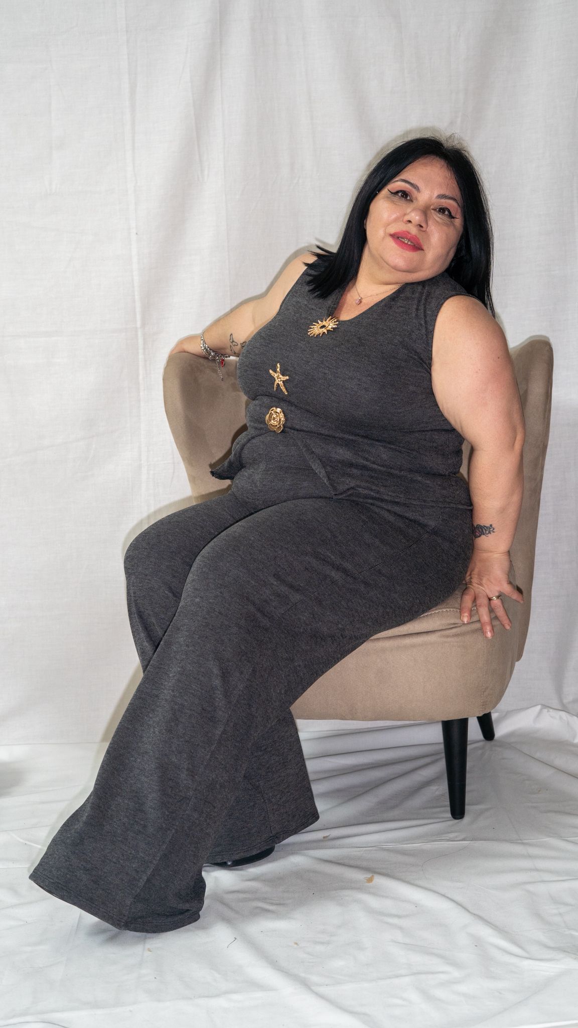 Cordinato in lana Con Spille Marine